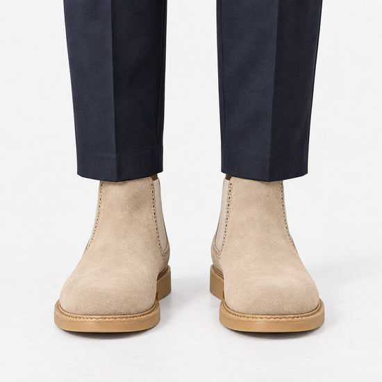 Suede finish leather chelsea boots