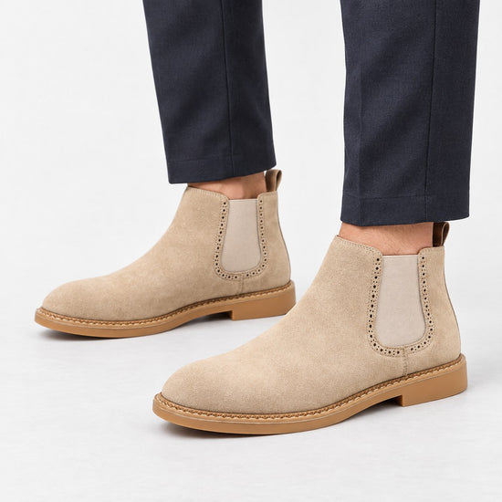 Suede finish leather chelsea boots