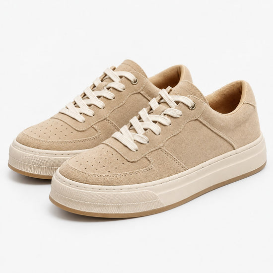 Suede panel low top sneakers