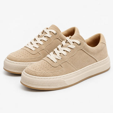 Suede panel low top sneakers