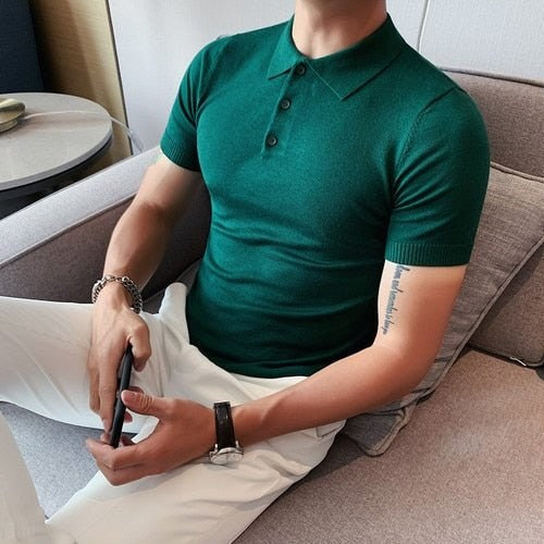 Summer cotton short-sleeve polo shirt