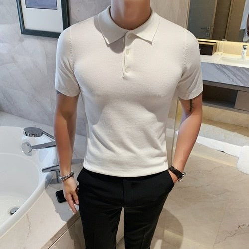 Summer cotton short-sleeve polo shirt