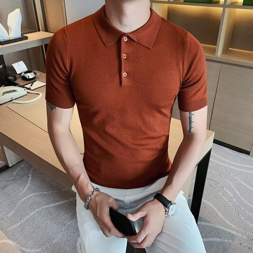 Summer cotton short-sleeve polo shirt