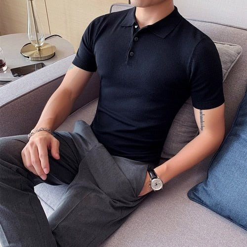 Summer cotton short-sleeve polo shirt