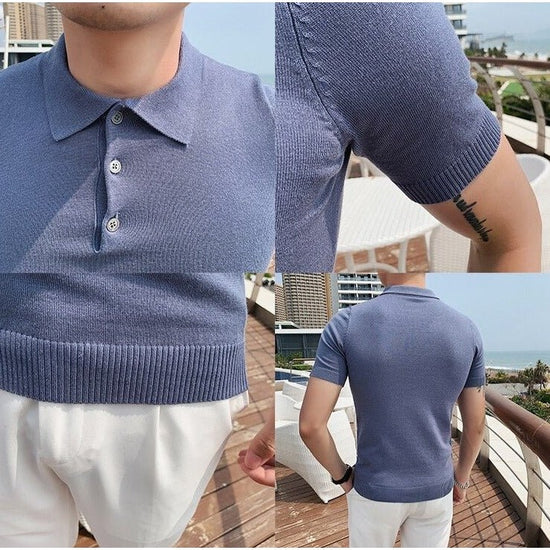 Summer cotton short-sleeve polo shirt