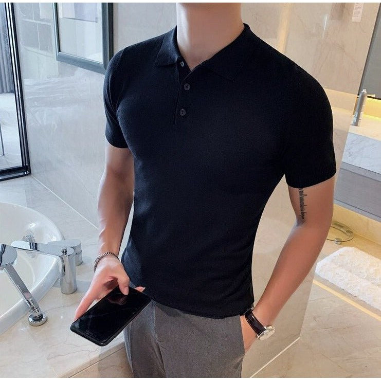 Summer cotton short-sleeve polo shirt