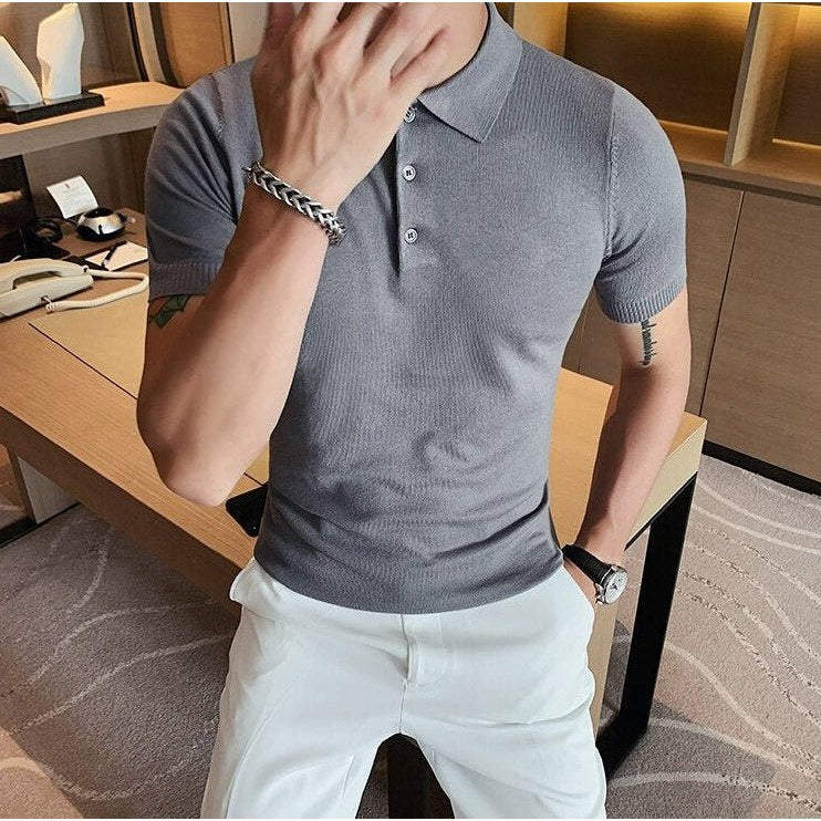 Summer cotton short-sleeve polo shirt