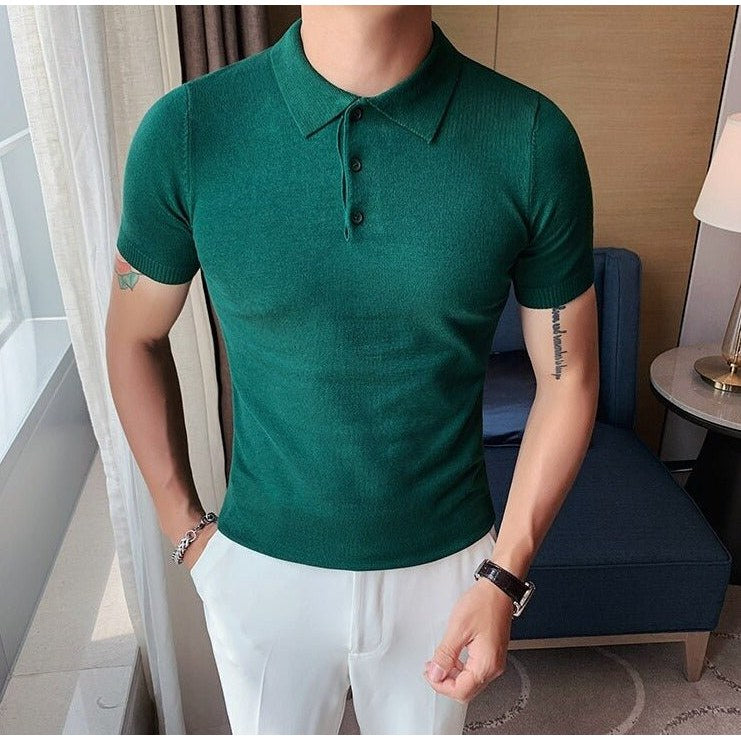 Summer cotton short-sleeve polo shirt