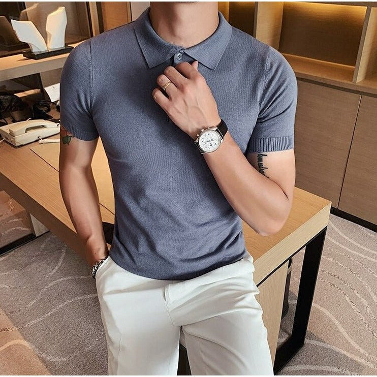 Summer cotton short-sleeve polo shirt