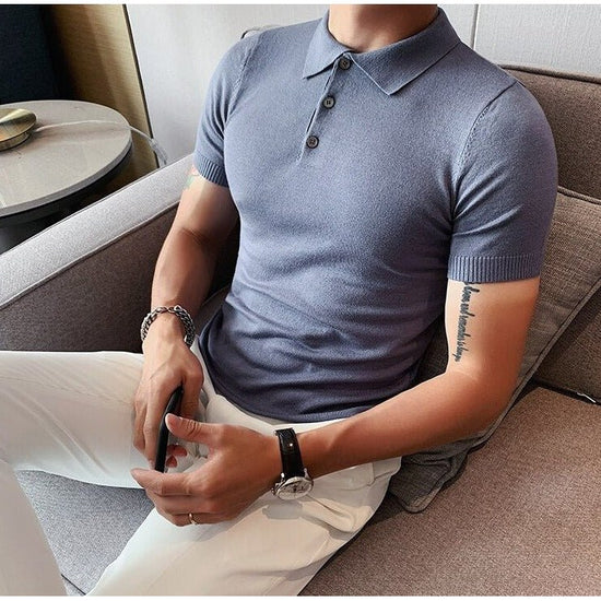 Summer cotton short-sleeve polo shirt