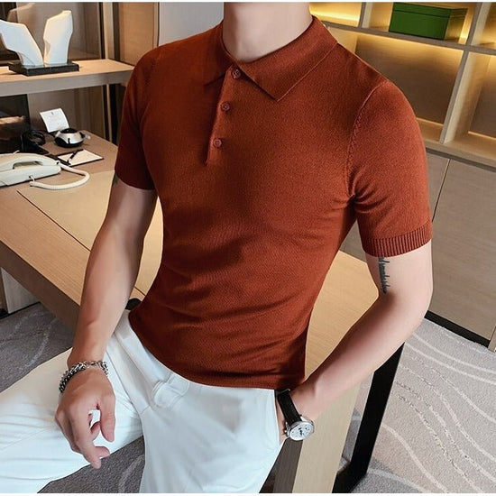 Summer cotton short-sleeve polo shirt