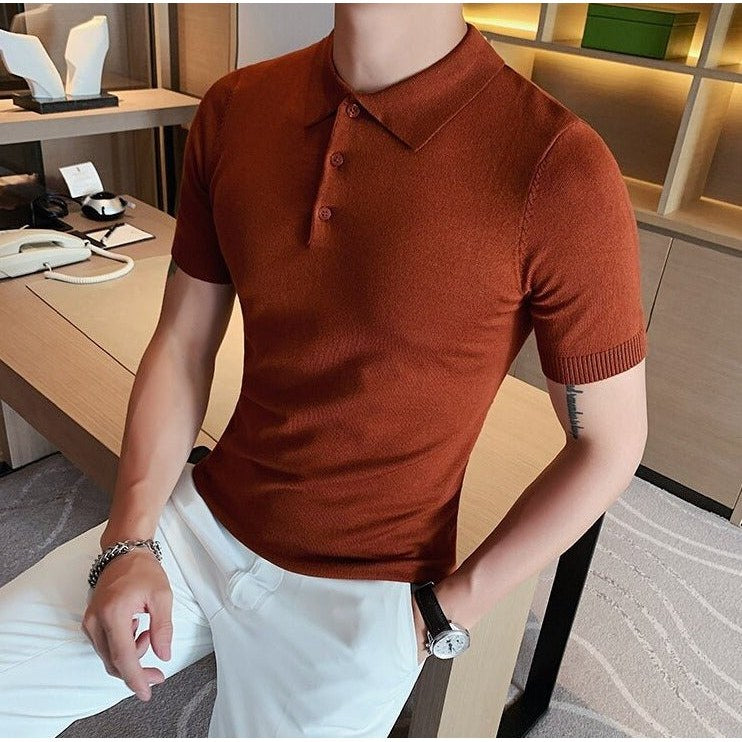 Summer cotton short-sleeve polo shirt