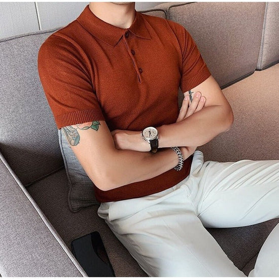 Summer cotton short-sleeve polo shirt