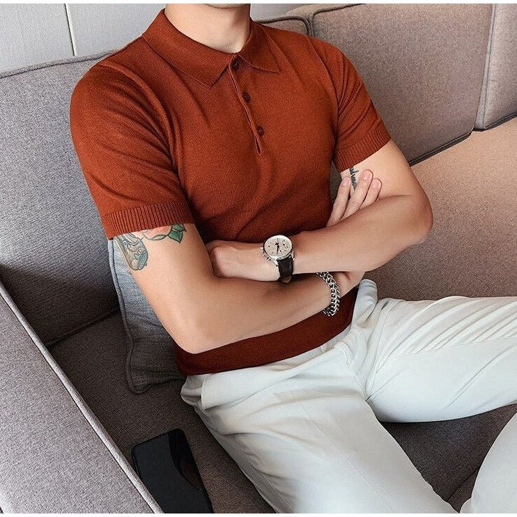 Summer cotton short-sleeve polo shirt