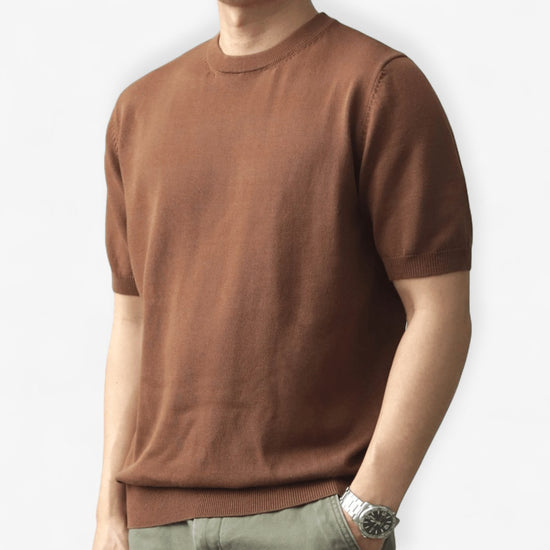 Summer knitted short-sleeved retro t-shirt