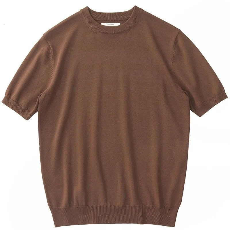 Summer knitted short-sleeved retro t-shirt
