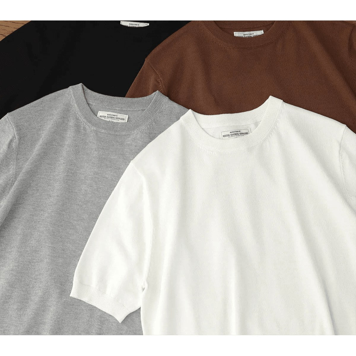 Summer knitted short-sleeved retro t-shirt