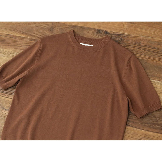 Summer knitted short-sleeved retro t-shirt