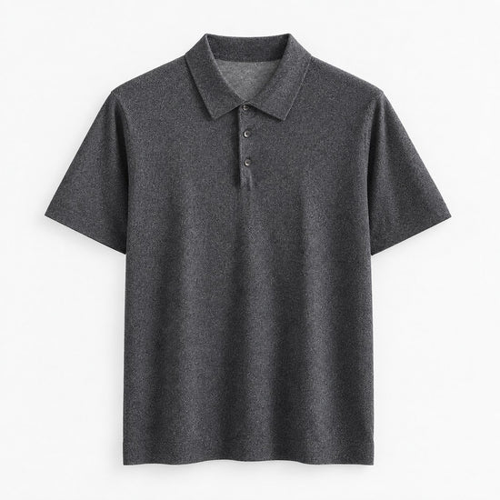 Textured lyocell short sleeve knit polo