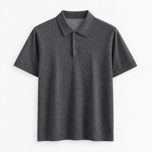 Textured lyocell short sleeve knit polo