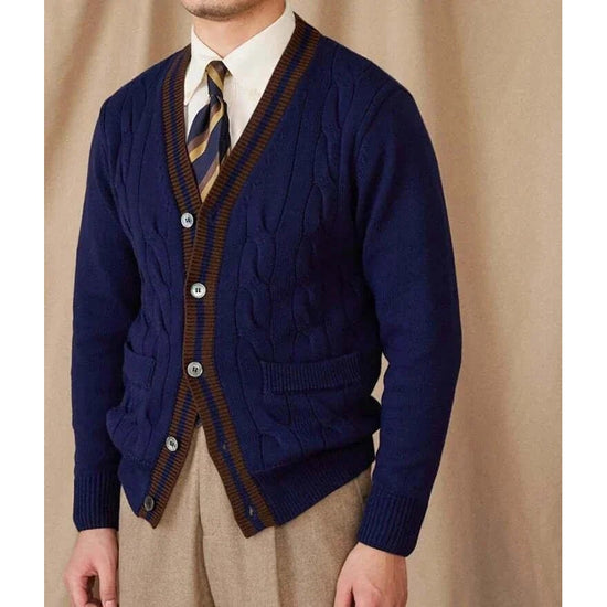 Twisted knit cardigan italian vintage style