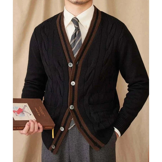 Twisted knit cardigan italian vintage style