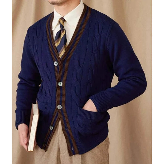 Twisted knit cardigan italian vintage style