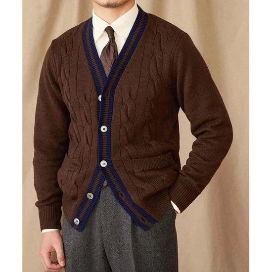 Twisted knit cardigan italian vintage style