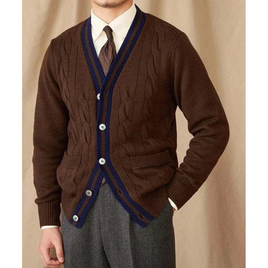 Twisted knit cardigan italian vintage style