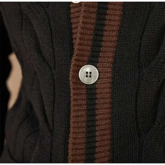 Twisted knit cardigan italian vintage style