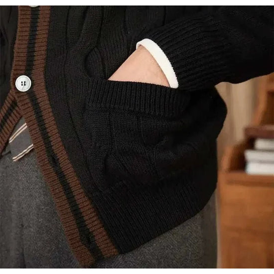 Twisted knit cardigan italian vintage style