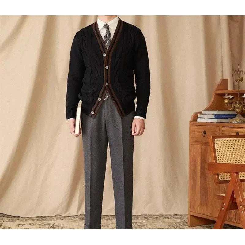 Twisted knit cardigan italian vintage style
