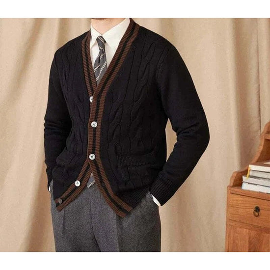 Twisted knit cardigan italian vintage style