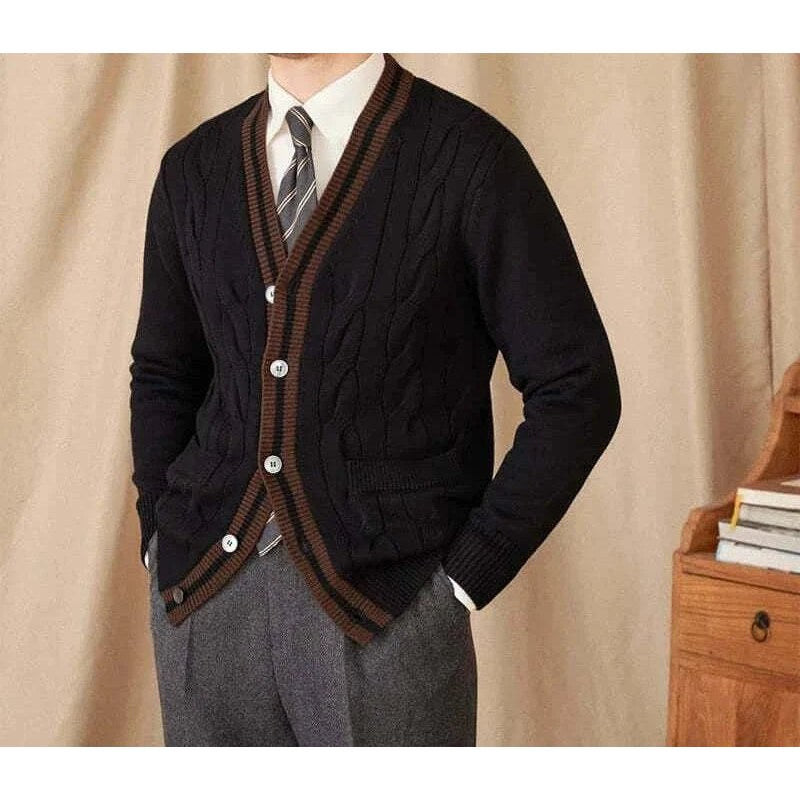 Twisted knit cardigan italian vintage style
