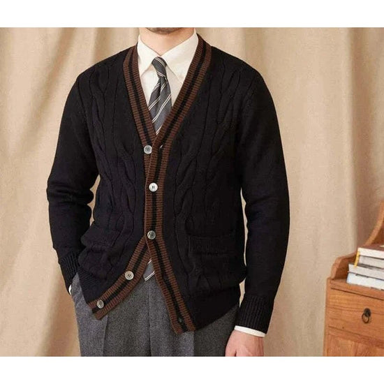 Twisted knit cardigan italian vintage style