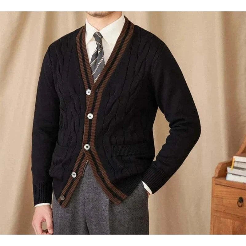Twisted knit cardigan italian vintage style