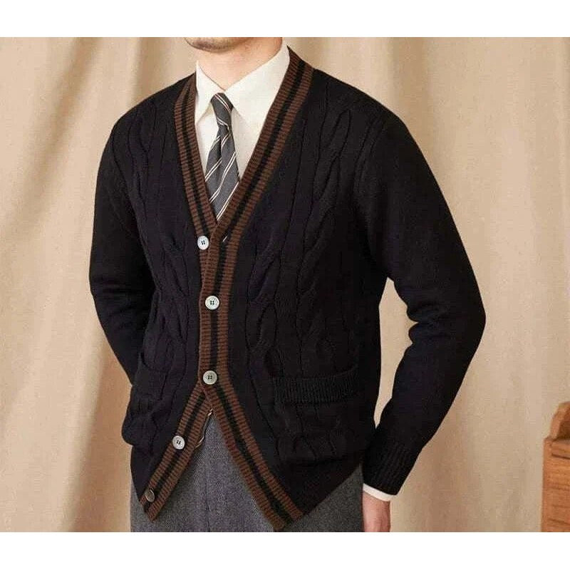 Twisted knit cardigan italian vintage style
