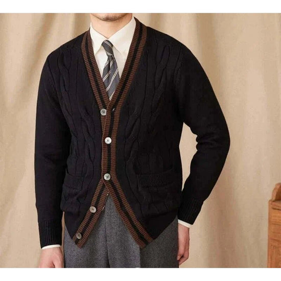 Twisted knit cardigan italian vintage style