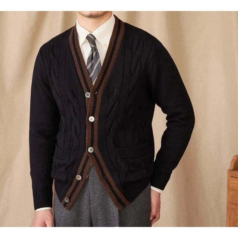 Twisted knit cardigan italian vintage style