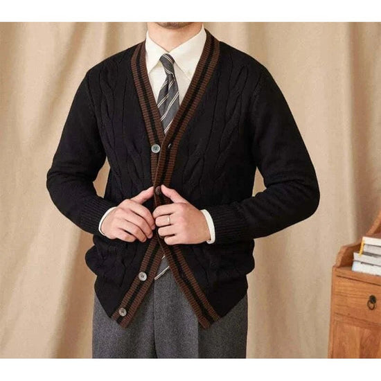 Twisted knit cardigan italian vintage style