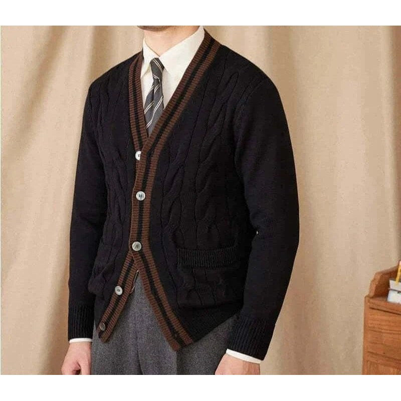 Twisted knit cardigan italian vintage style
