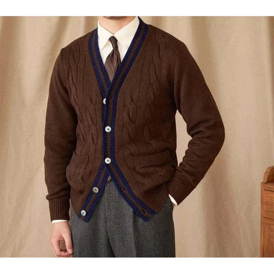 Twisted knit cardigan italian vintage style