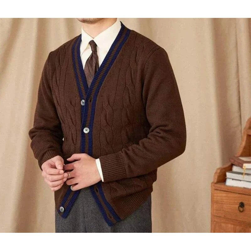Twisted knit cardigan italian vintage style