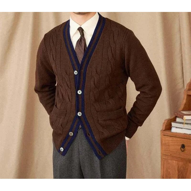 Twisted knit cardigan italian vintage style