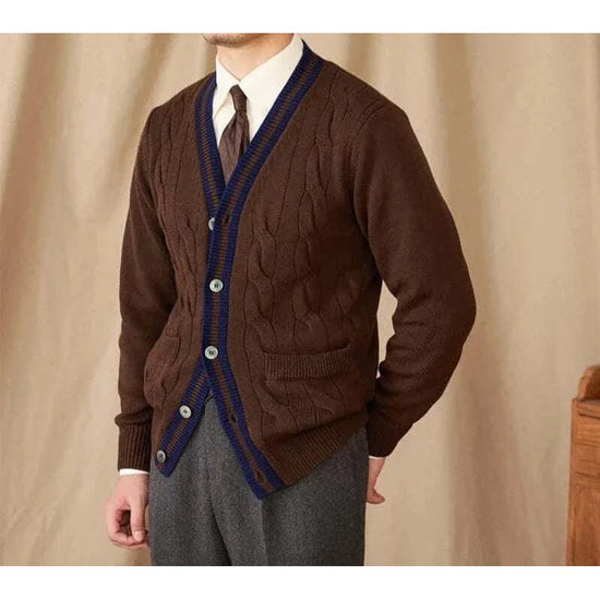 Twisted knit cardigan italian vintage style