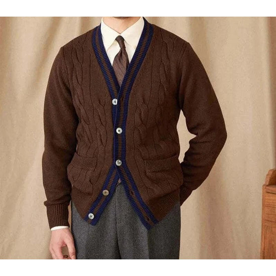 Twisted knit cardigan italian vintage style