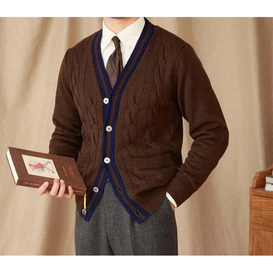 Twisted knit cardigan italian vintage style