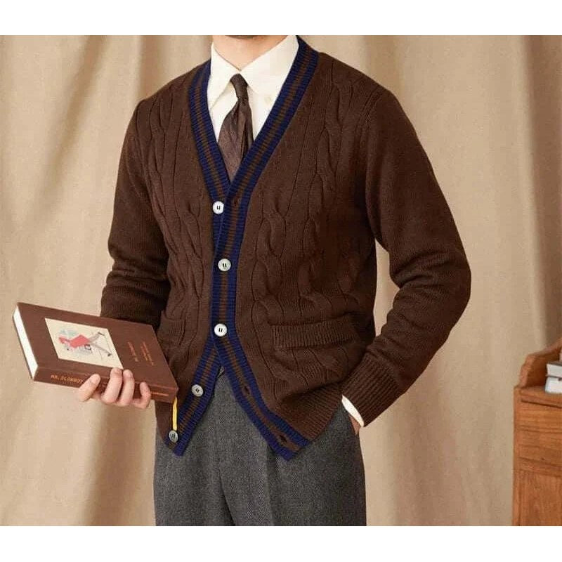 Twisted knit cardigan italian vintage style