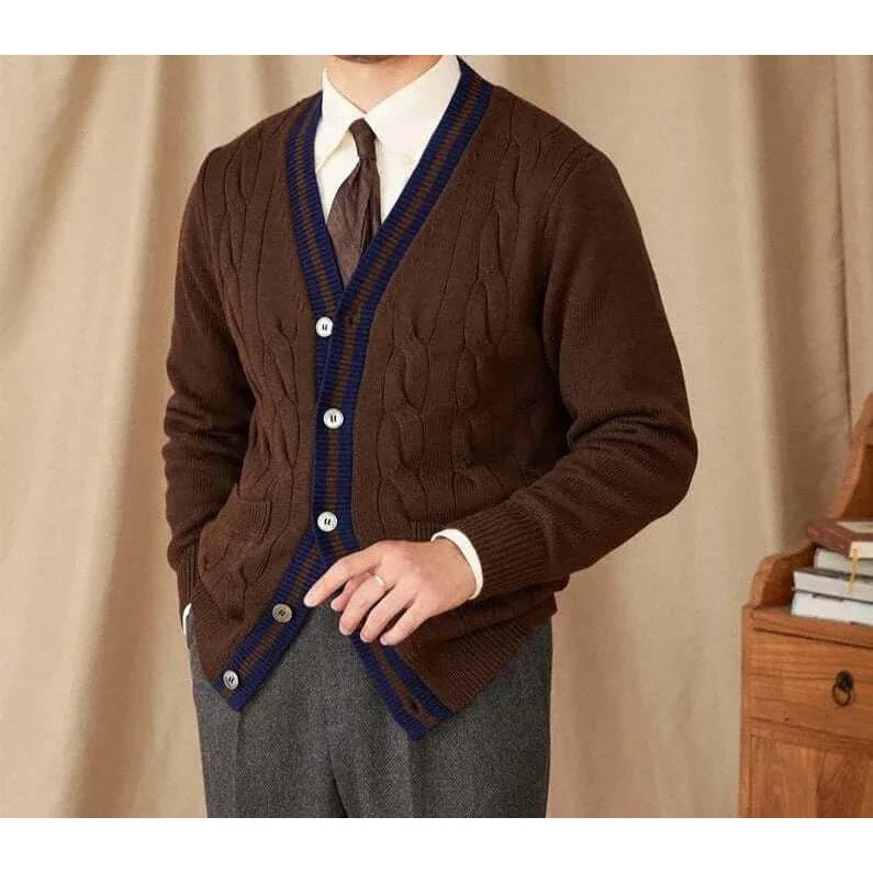 Twisted knit cardigan italian vintage style