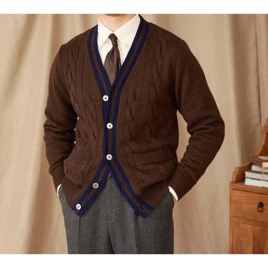 Twisted knit cardigan italian vintage style